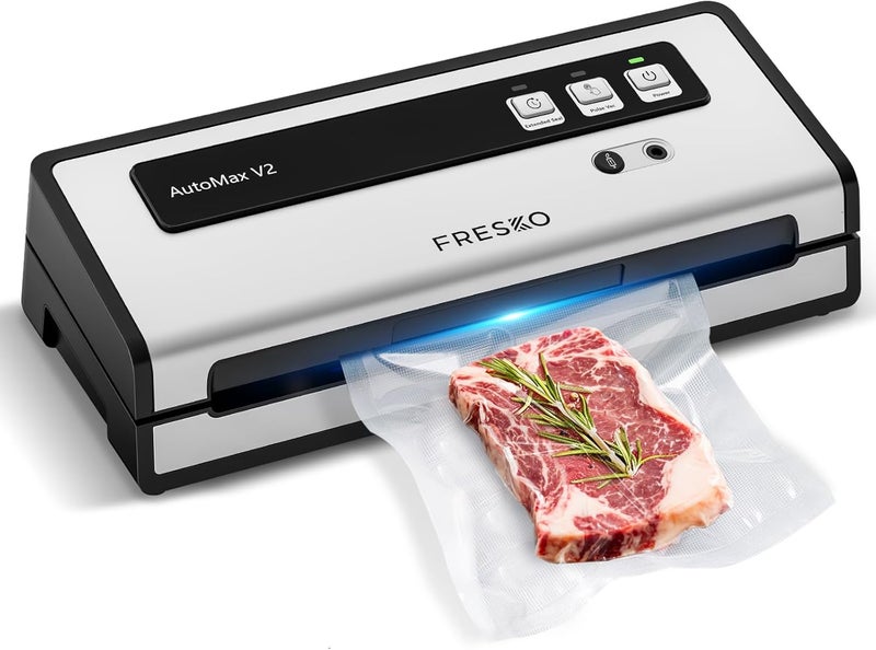 Fresko Vacuum Sealer Machine with Automatic Bag Detection, Double Heat Seal, Compact Food Sealer, Easy to Use, Starter Kit - Image 1